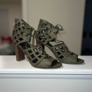 G by Guess Caged Army Green Booties